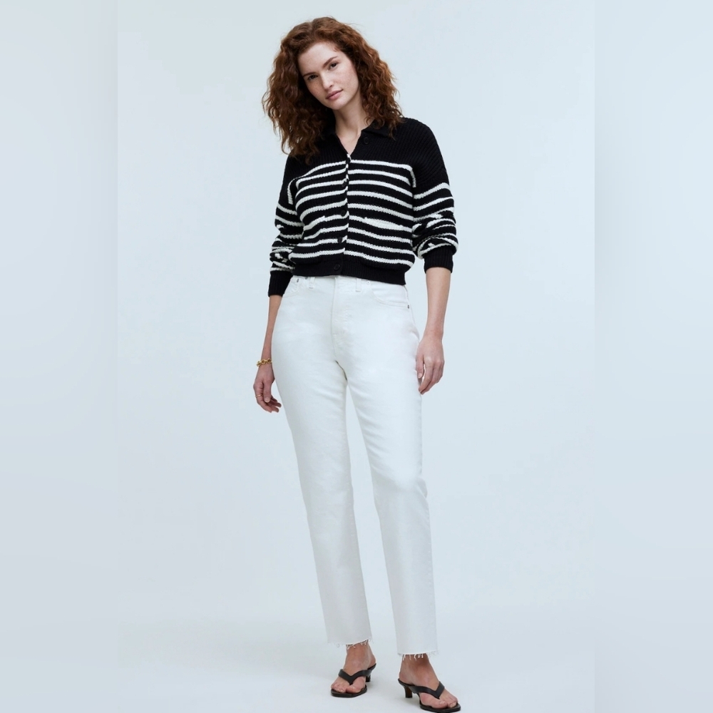 Madewell The Perfect Vintage Jean White Frayed Hem Size 26